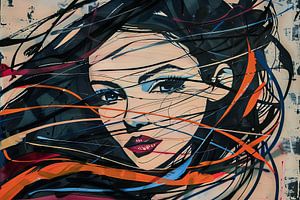 portrait féminin pop-art