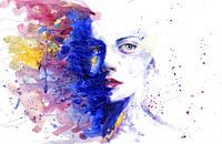 Gesicht einer Frau in Aquarell