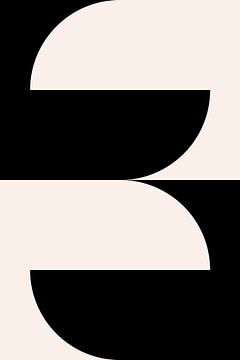 Zwart-wit minimalistische geometrische poster met cirkels 7 van Dina Dankers