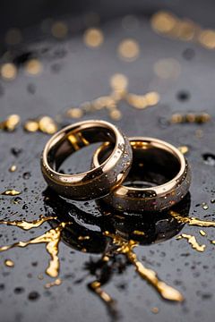 Glanzende ringen met gouden spetters van Art & Soul Creations