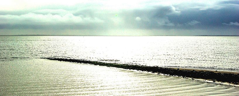 The mudflats at the Hindenburgdamm (widescreen photo) by Norbert Sülzner