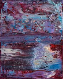 Lila blau abstrakte Malerei mit Tiefe und Luxus von Joriali Abstrakte Kunst