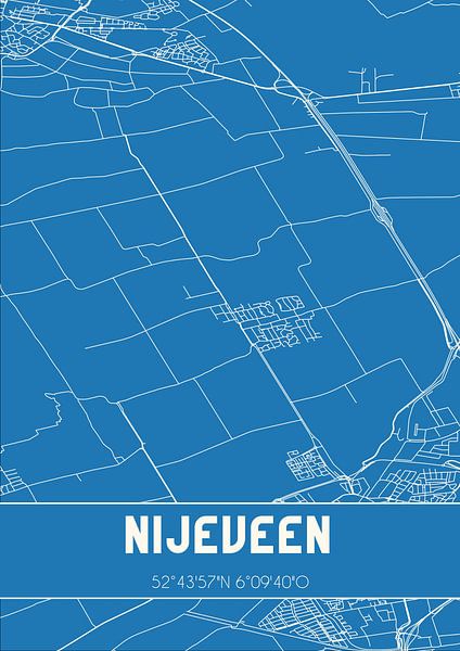 Blueprint | Map | Nijeveen (Drenthe) by Prints of Place