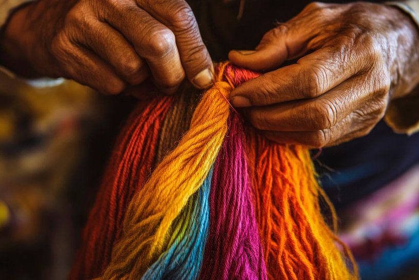 Handwork with coloured yarns by Poster Art Shop