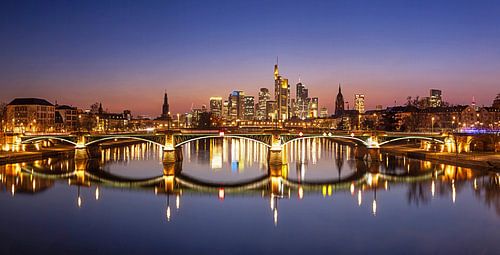 Frankfurt am Main - skyline in the sunset