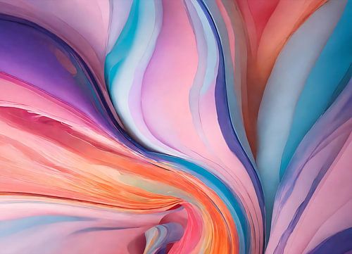 Pop van kleur - Pastel golvende gradatie 7