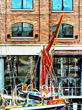 St Katharine Docks Boats 12 by Dorothy Berry-Lound