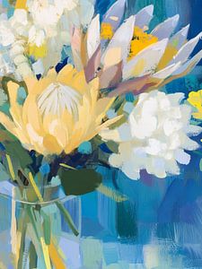 Blumen in einer Vase in impressionistischen Farben