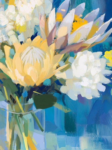 Flowers in a vase in impressionistic colours by Color Square