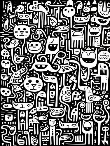 De vroege kat vangt de vogel | Verborgen voorwerp in zwart-wit