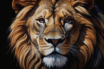Portrait lion sur De Muurdecoratie