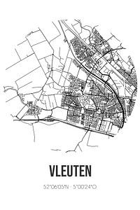Vleuten (Utrecht) | Landkaart | Zwart-wit van Rezona