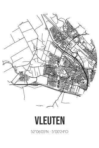 Vleuten (Utrecht) | Landkaart | Zwart-wit