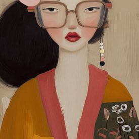 Kühne Lippen, große Brillengläser von Carla Van Iersel