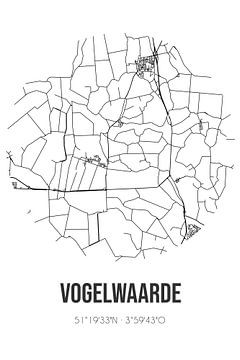 Vogelwaarde (Zeeland) | Carte | Noir et blanc sur Rezona