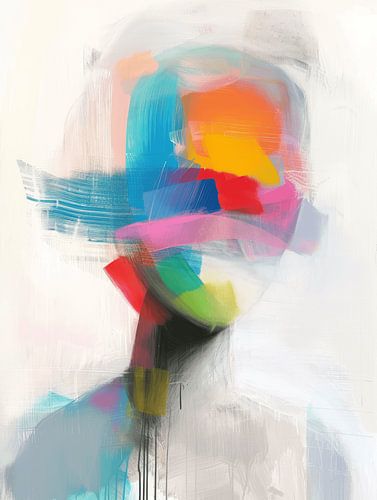 Kleurrijk abstract portret