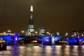 Southwark Bridge and the Shard in London by Jan Kranendonk
