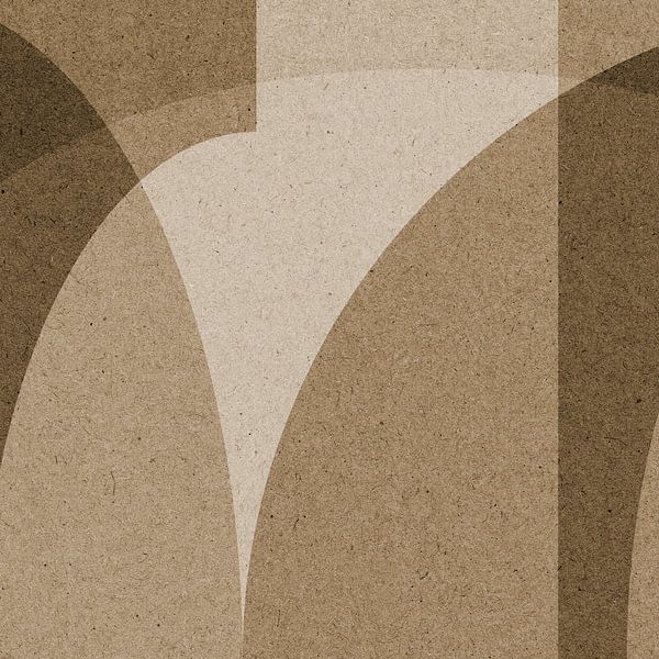 Retro paper collage in brown and beige IV. by Dina Dankers