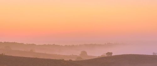 Posbank roze en oranje zonsopgang