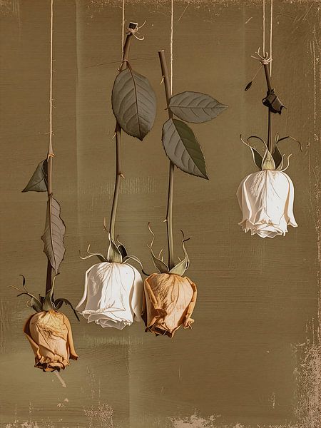 Timeless Vintage Still Life with wilted roses by Studio Pieternel