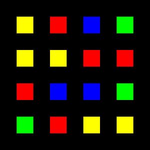 Verschachtelt | Mittig | 04x04 | N=01 | Random #02 | RGBY