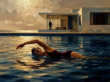 Gelassener Schwimmer in moderner Ruhe von Jan Keteleer