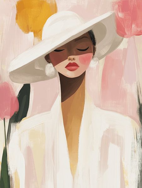 Modern portrait in pastel colours by Carla Van Iersel