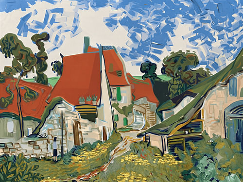 Straat in Auvers-sur-Oise van Vincent van Gogh