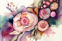 Pastell Sommerblumen Aquarell