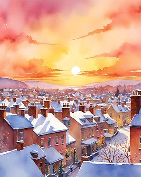 Besneeuwde kerstochtend zonsopgang van Kintsugi99