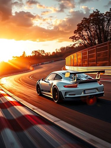Porsche 911 GT3 RS – Dominantie op het circuit bij zonsondergang
