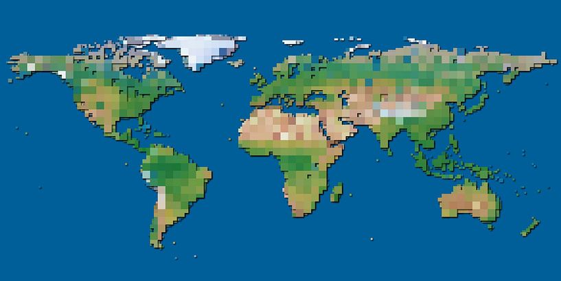Carte du monde aux blocs par Frans Blok