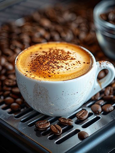 drink a cup of coffee or cappuccino