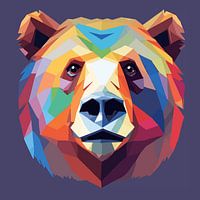 Tête d'ours dans un style pop art