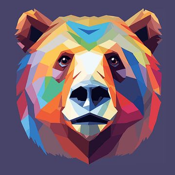 Tête d'ours dans un style pop art sur Rachmad Ridwan