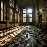Der Korridor aus Glas und Kacheln