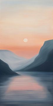 Crépuscule tranquille sur le fjord sur Whale & Sons
