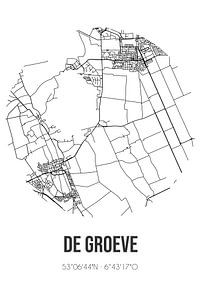 De Groeve (Drenthe) | Karte | Schwarz und weiß von Rezona