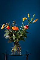 Bouquet of flowers in a glass vase