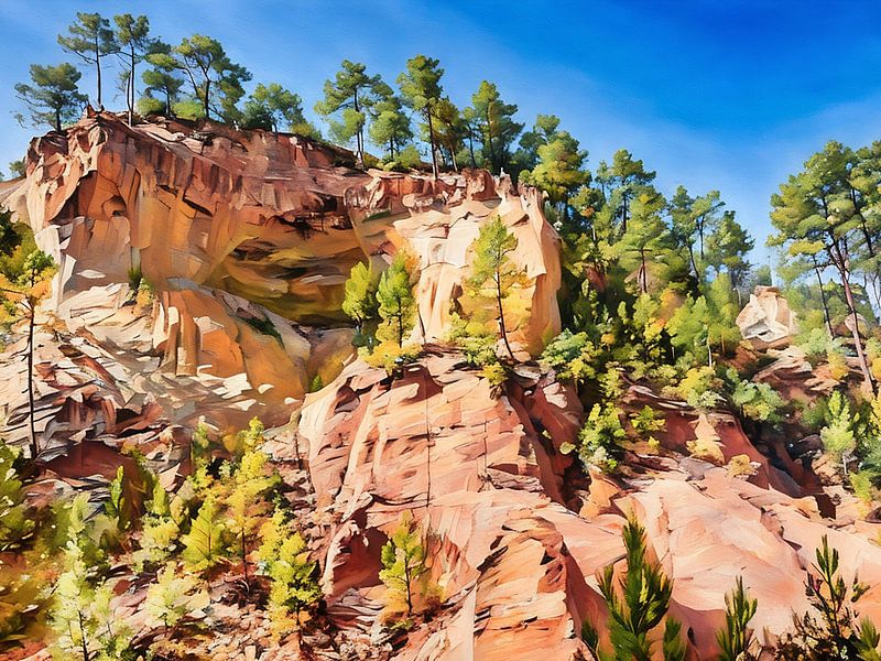 Oker Land Majestic Cliff Forest van Sergio Pazzano