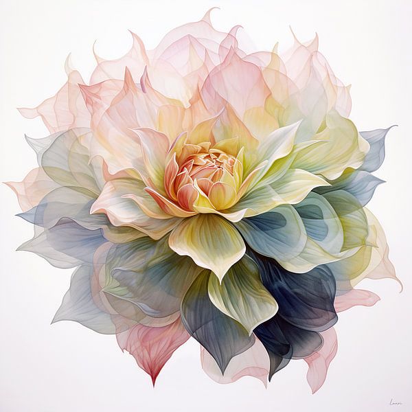 Abstract rendering of silk flower by Lauri Creates