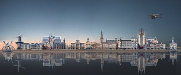 Leiden . Stadsgezicht van Aad Trompert