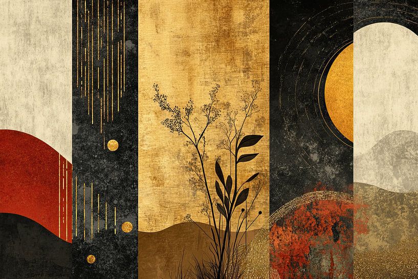 Rust Art | Beige and Gold Abstract by Zen and More