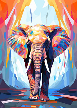 Olifant Dier Pop Art Kleurstijl