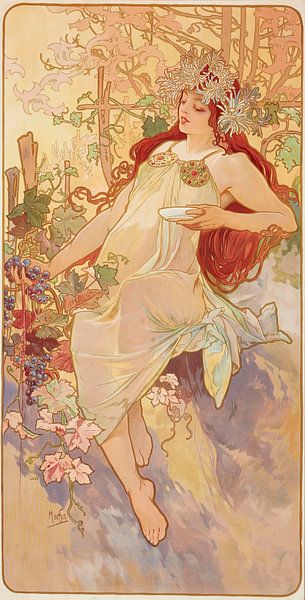 The Seasons 3, Alphonse Mucha by Masterful Masters
