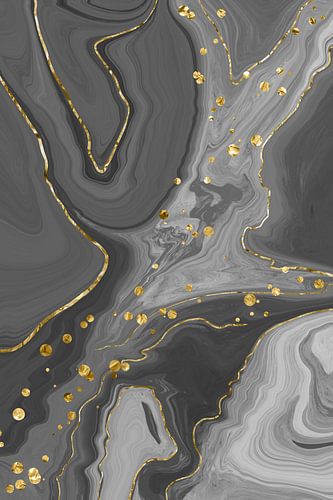 Liquid Marble No. 2 | zwart-goud