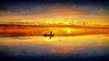 Sonne und Boot von Jens-Uwe Ernst
