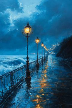Night by the sea by Poster Art Shop
