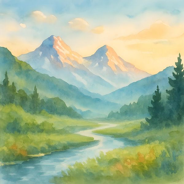 mountain nature paintings by nayyara art