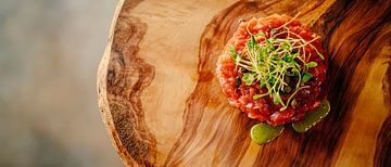 Meat tartare with fresh herbs by Poster Art Shop